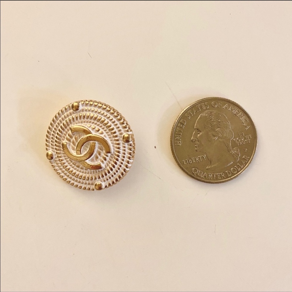 White and Gold Vintage Chanel Buttons